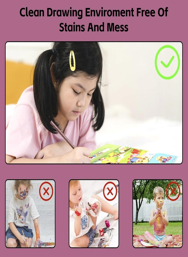 Tinytotem Reusable Cardboard Magical Water Books For 2 3 4 5 6 Years Kids With Doodle Pen Board Return Gift Coloring Children Toys Birthday Gifts Educational Toy Magic Painitng,Multicolor - Image 2